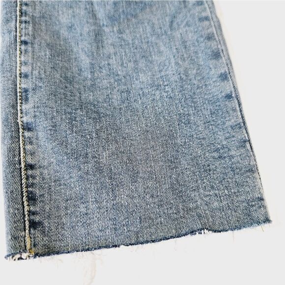 True Religion Starr Straight Fit Mid Rise Cropped Biteout Hem Destructed Jean 28 - Picture 9 of 15